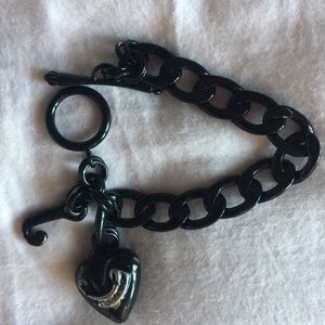 Juicy Couture black charm bracelet with heart